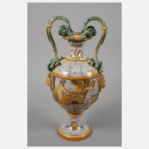 Zwei Henkelvasen Fayence