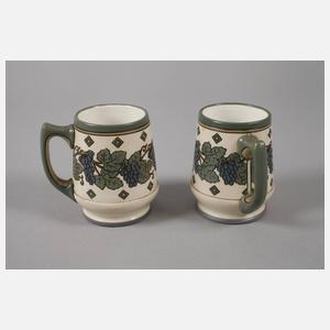 Villeroy & Boch Mettlach vier Teile Jugendstil