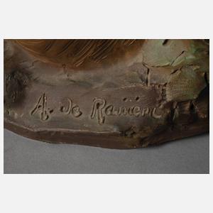 Figürliche Salonlampe "Die erste Zigarette"