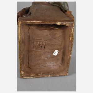 Goldscheider Wien Schuljunge mit Bilderrätsel