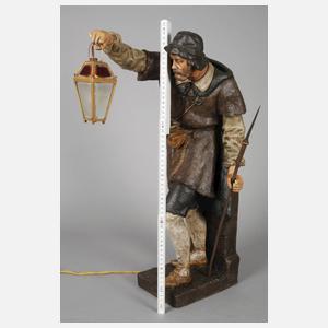 Goldscheider Wien figürliche Salonlampe "Nachtwächter"