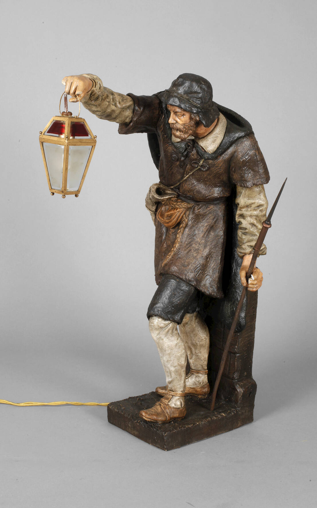 Goldscheider Wien figürliche Salonlampe "Nachtwächter"