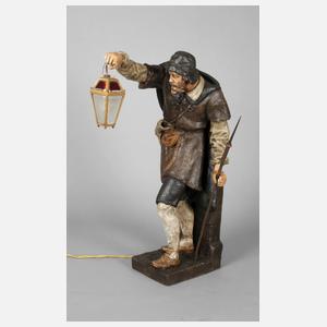 Goldscheider Wien figürliche Salonlampe "Nachtwächter"