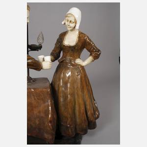 Goldscheider Wien figürliche Salonlampe