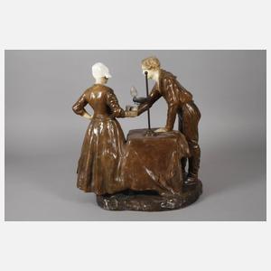 Goldscheider Wien figürliche Salonlampe