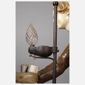 Goldscheider Wien figürliche Salonlampe