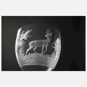 Sieben jagdliche Likörgläser