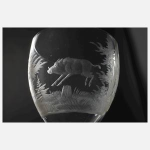 Sieben jagdliche Likörgläser