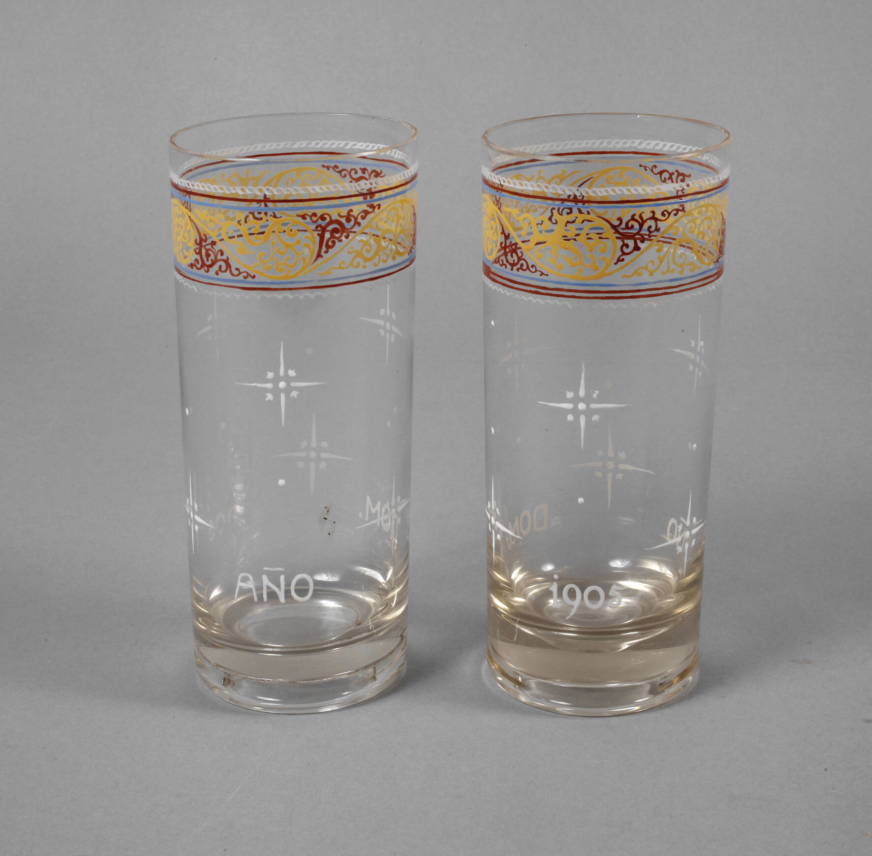 Paar Bierstangen Emaillemalerei