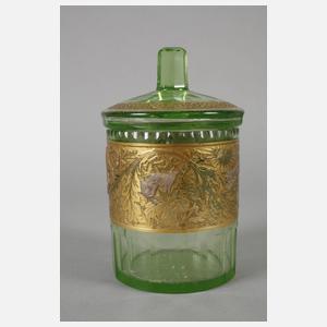 Deckeldose mit Goldrelief