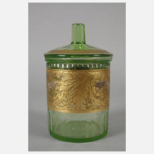 Deckeldose mit Goldrelief