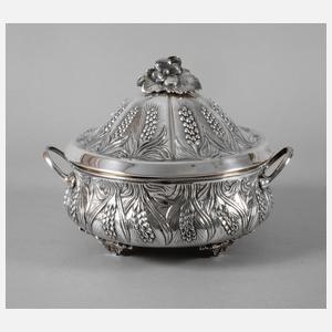 Große Silberterrine Ährendekor