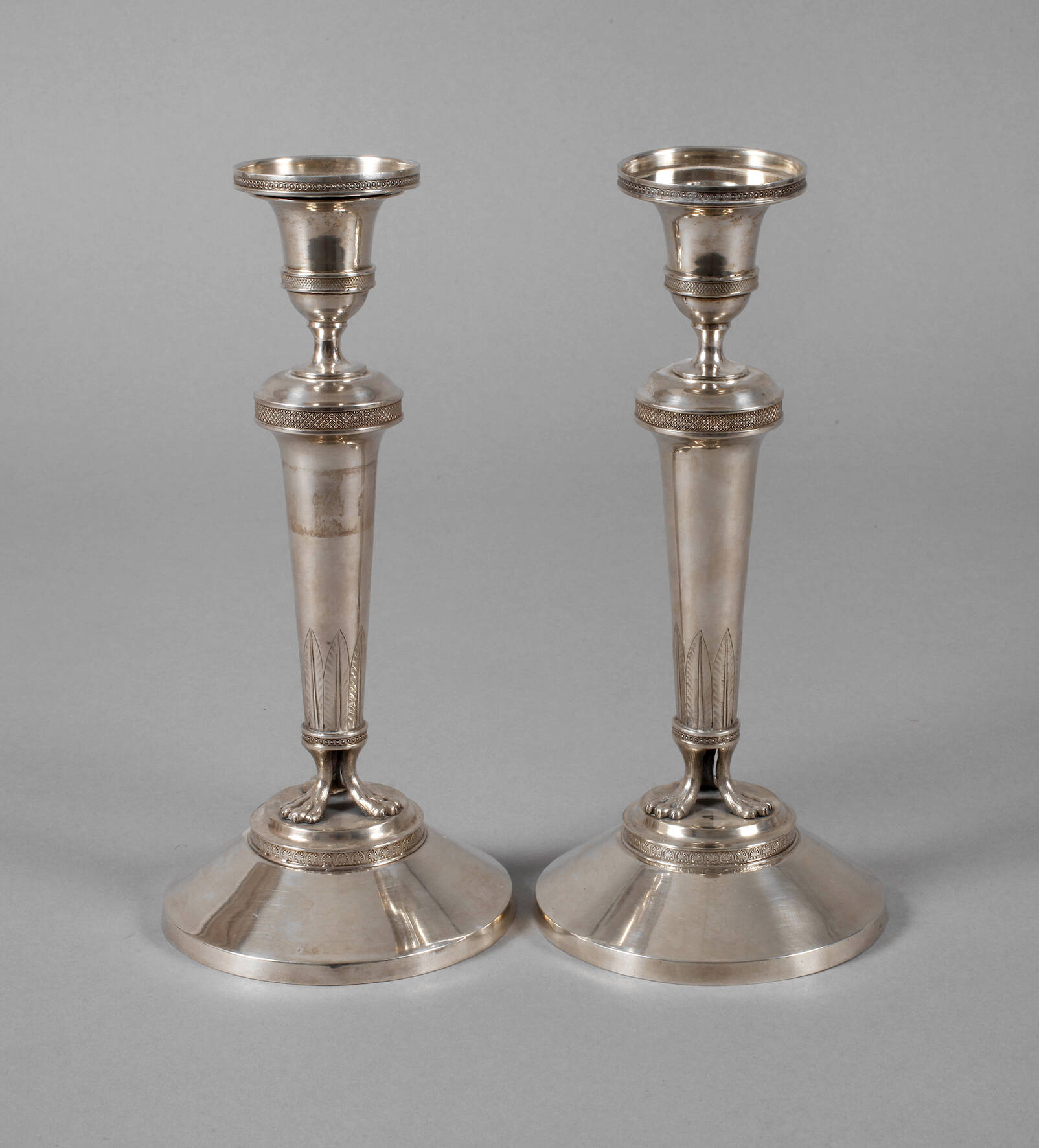 Paar klassizistische Frankfurter Silberleuchter