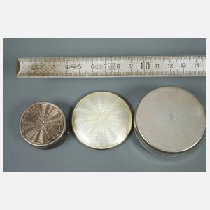 Drei Pillendosen Silber