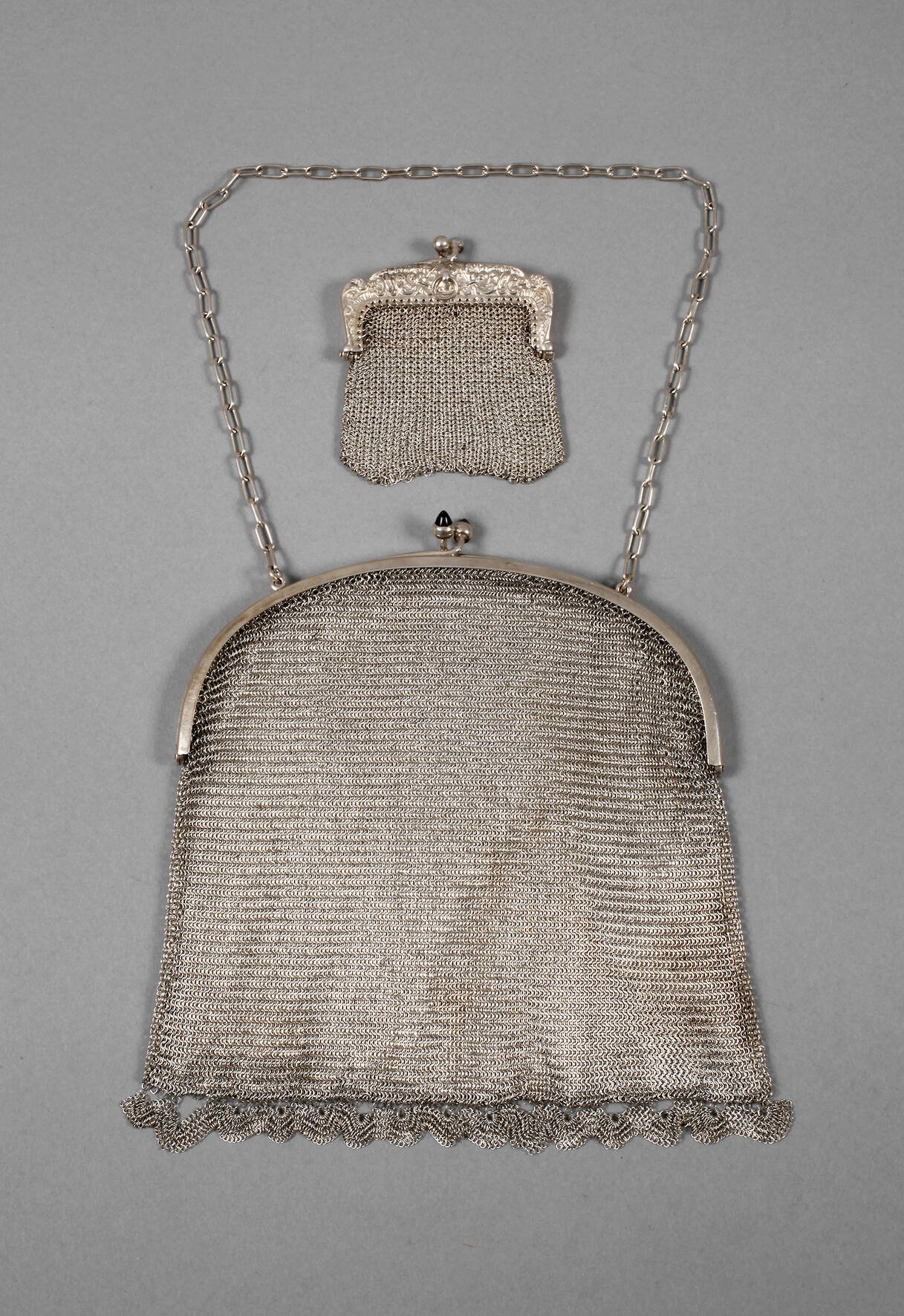 Abendtasche und Portmonee Silber