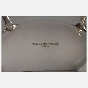 Zucker-/Sahneset Silber sowie Fußschale