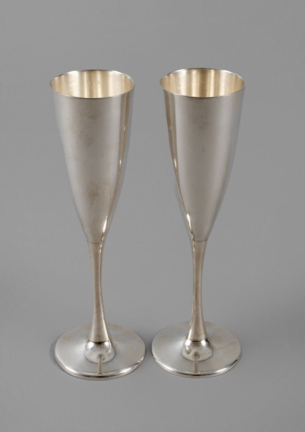 Paar Sektflöten Silber