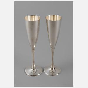 Paar Sektflöten Silber