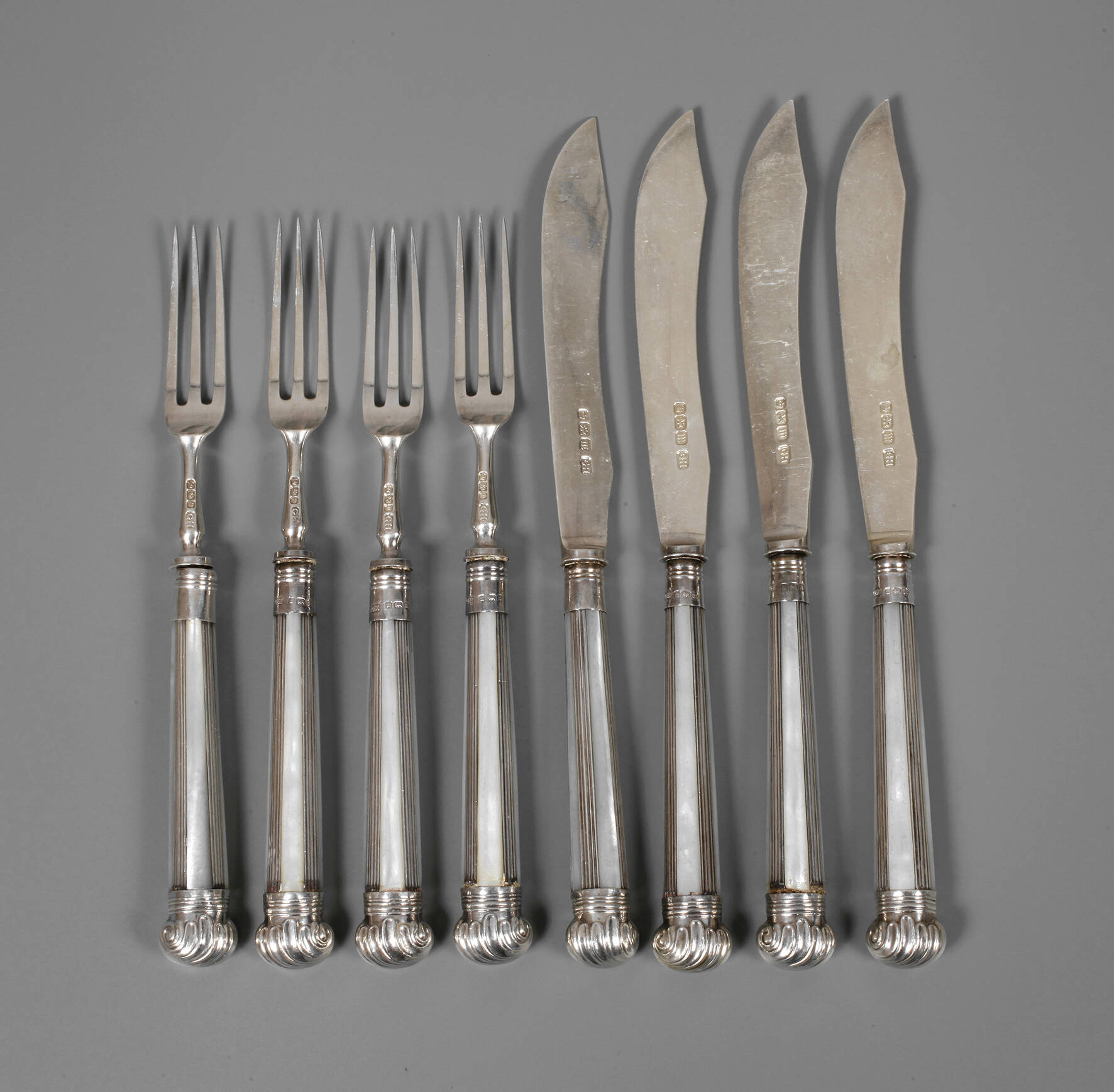 Englisches Obstbesteck Silber