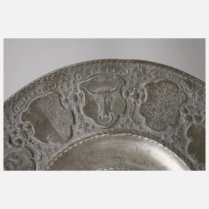 Reliefteller Schweiz Zinn