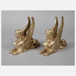 Paar Kaminböcke als Sphinxen