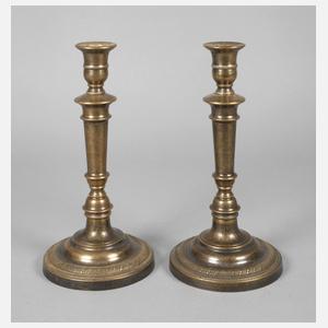 Paar klassizistische Bronzeleuchter