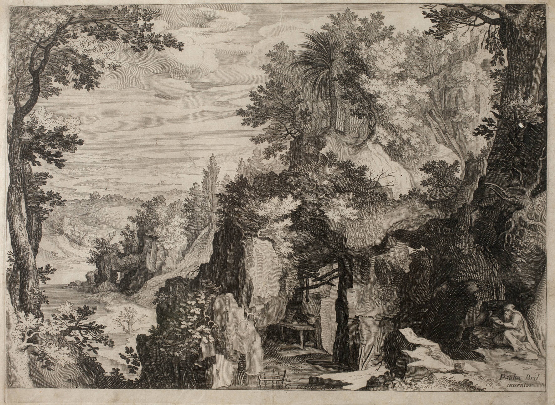 Egidius Sadeler II., Landschaft mit Eremiten