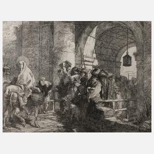 Giovanni Domenico Tiepolo, Ankunft in einer Stadt