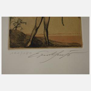 Prof. Ernst Fuchs, "Bogenschützin"