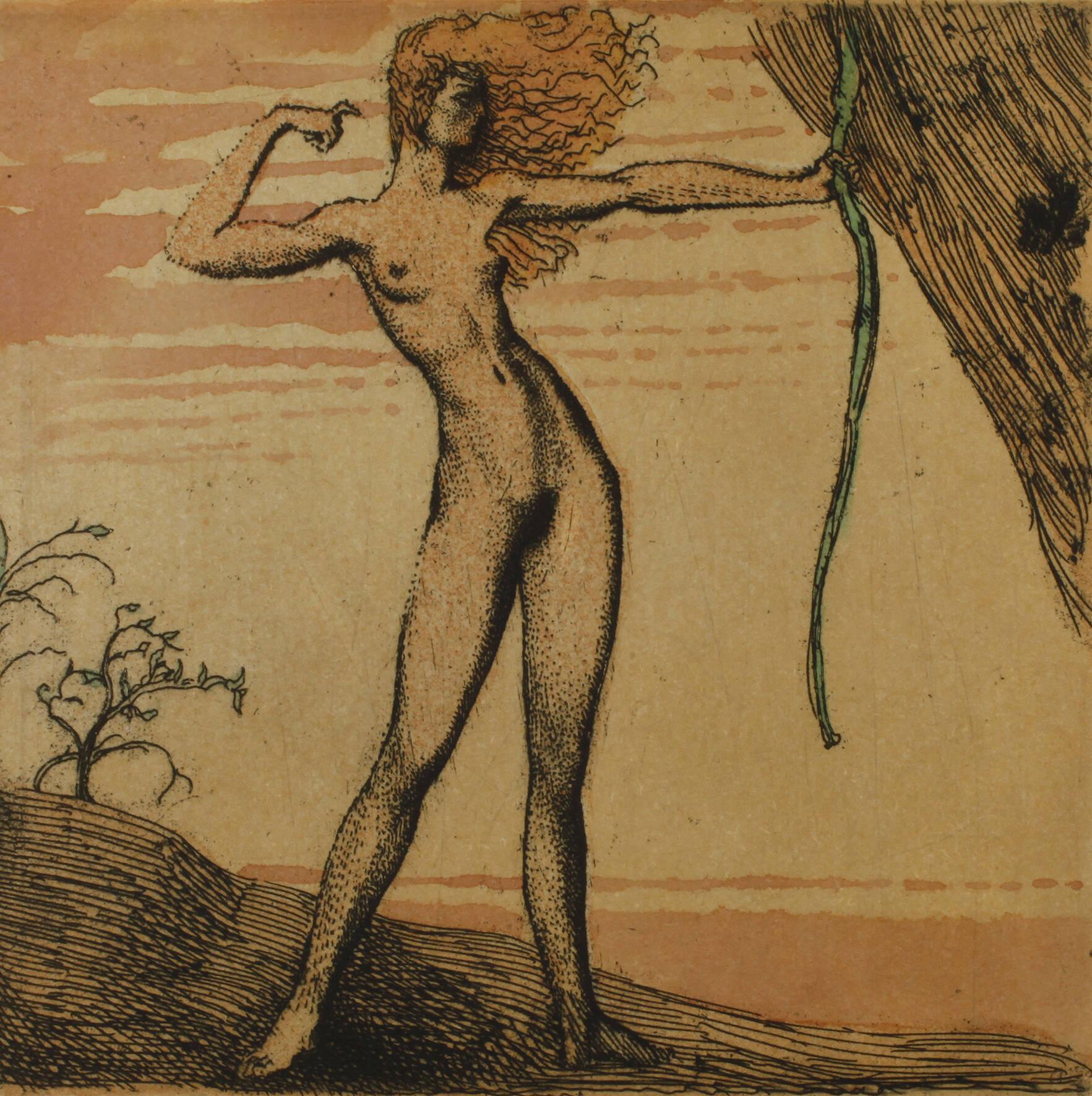 Prof. Ernst Fuchs, "Bogenschützin"