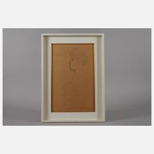 Gustav Klimt, Junge Frau im Profil