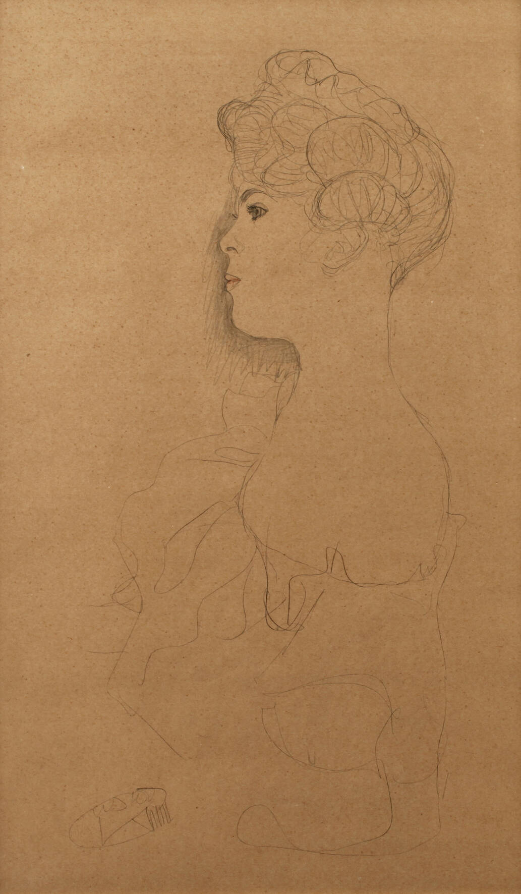 Gustav Klimt, Junge Frau im Profil