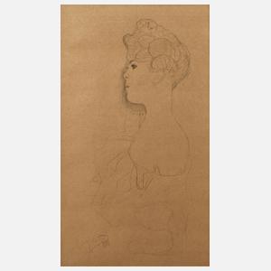 Gustav Klimt, Junge Frau im Profil