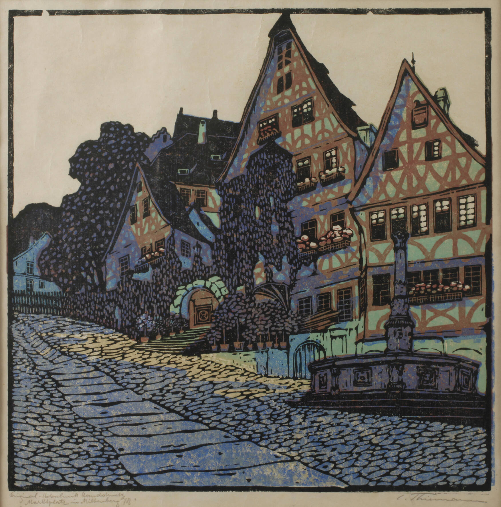 Carl Thiemann, "Marktplatz in Miltenberg"