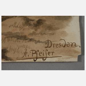 A. Pfeiffer, Konvolut Aquarelle und Zeichnungen