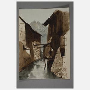 A. Pfeiffer, Konvolut Aquarelle und Zeichnungen