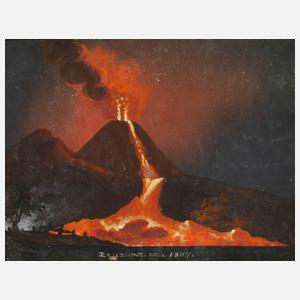 Vulkanausbruch bei Nacht