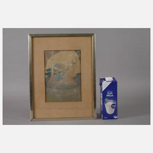 René Bull, Rokokodame mit Papagei