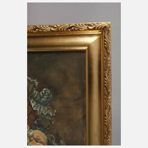 A. Hartung, Früchtestillleben mit Papagei