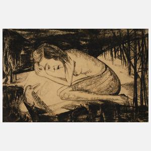 E. Pernice, attr., Frau mit Vogel