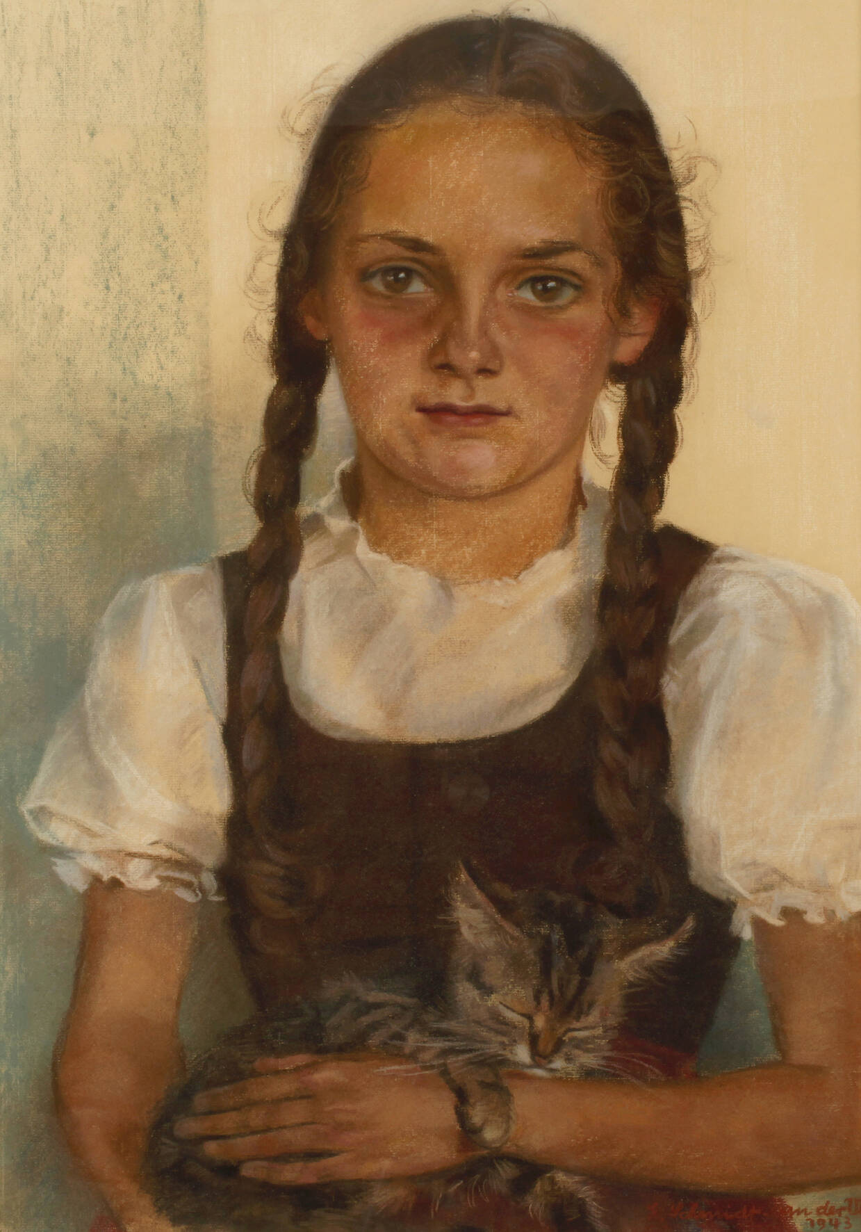 Else Schmidt-van der Velde, Mädchen mit Katze