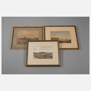 Otto Thiele, Konvolut Landschaftsaquarelle