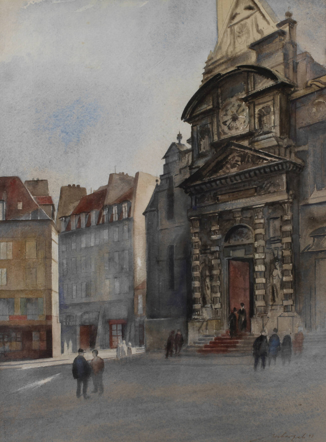 Hans Weberpals, Vor einer Kirche