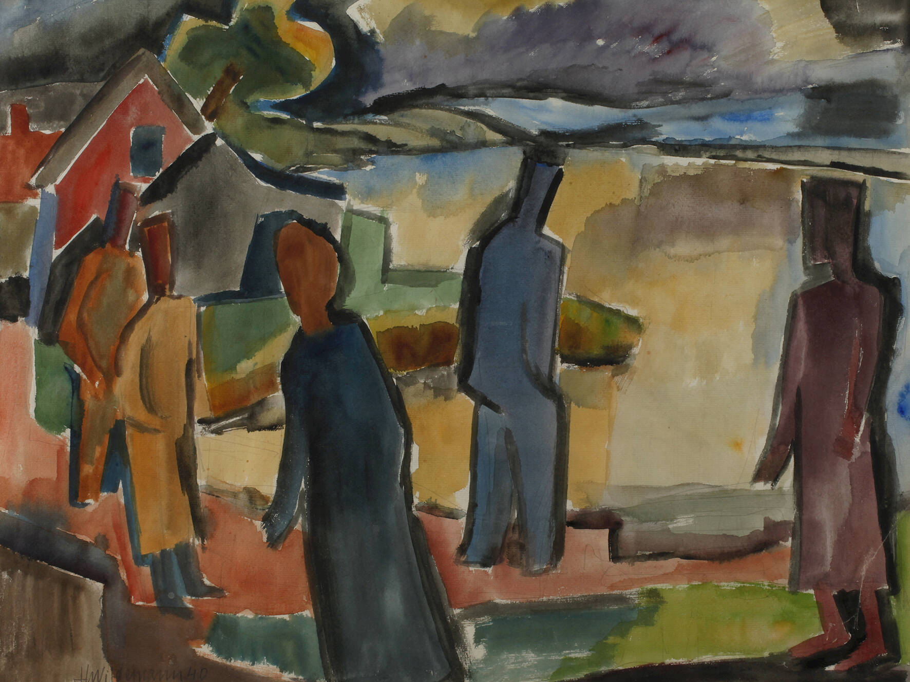 Heinrich Wildemann, Figuren in einer Landschaft