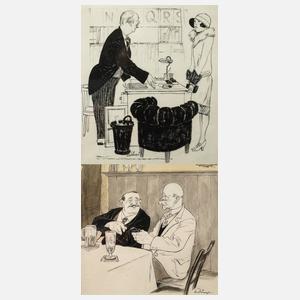 Josef Dünzl, Paar Illustrationszeichnungen