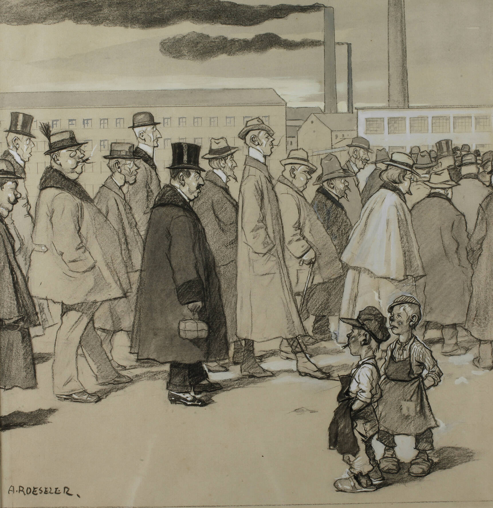 August Roeseler, Auf dem Weg zur Arbeit