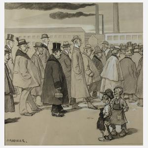 August Roeseler, Auf dem Weg zur Arbeit