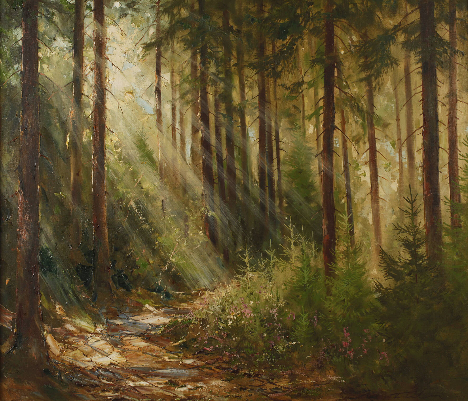 Manfred Feiler, "Sonniger Waldweg"