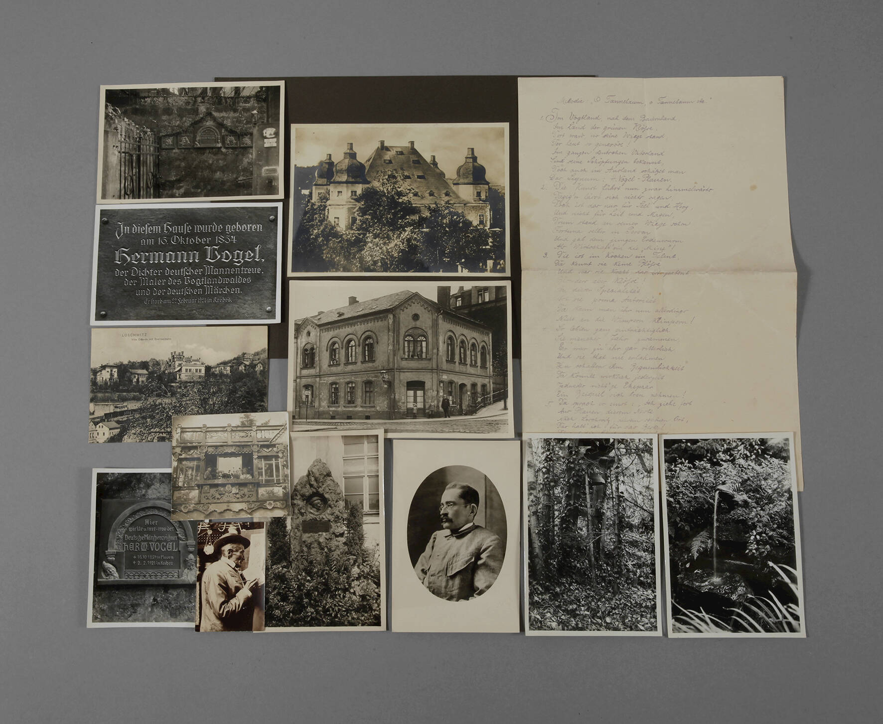 Prof. Hermann Vogel, Fotos und Gedicht