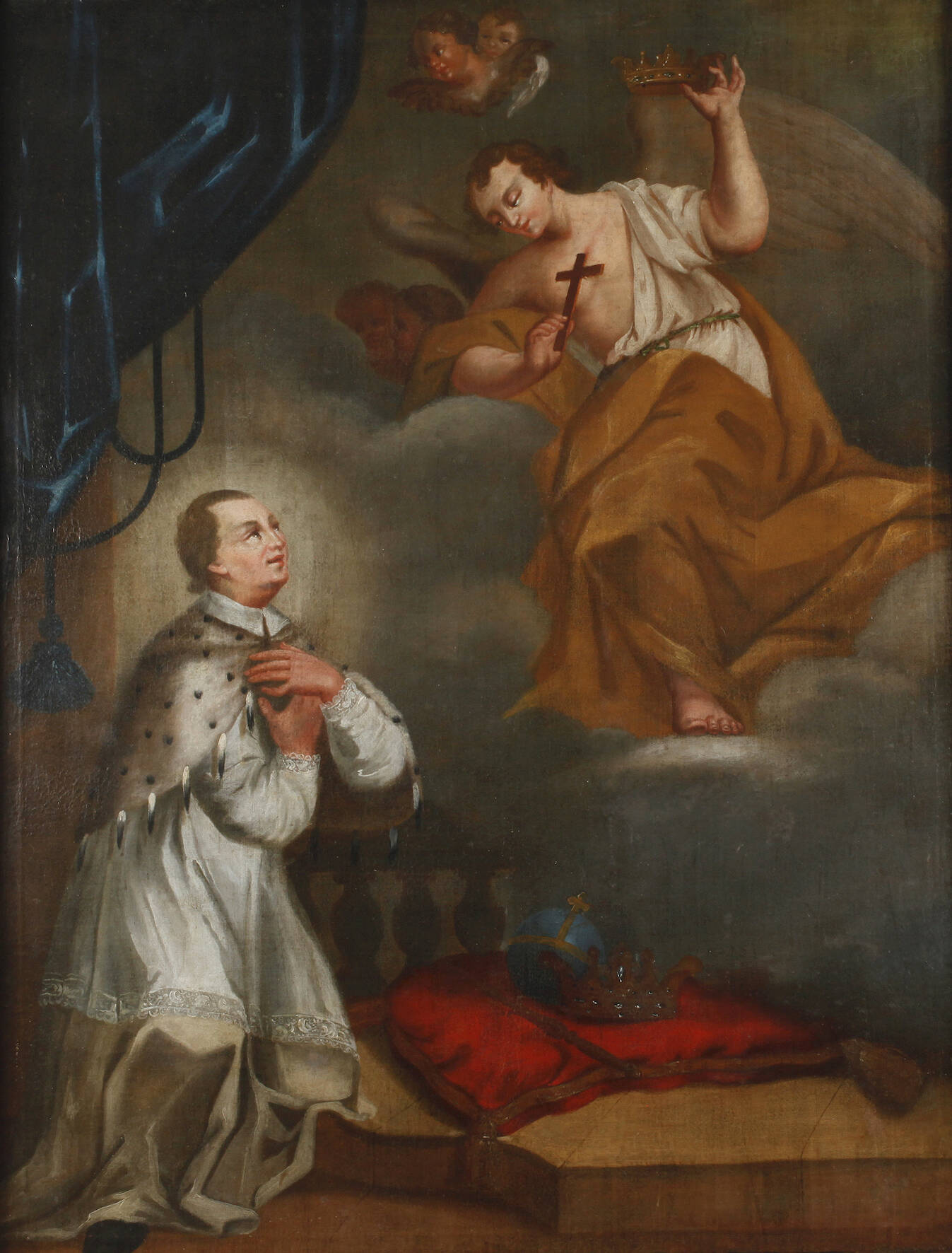 Barocke Krönungsszene mit Engel